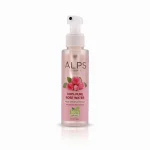 Alps rose water spray bottle in floral skincare setting