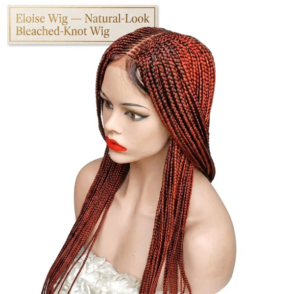 Eloise wig with natural bleached-knot braided look