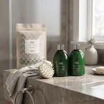 MASAMI shower bundle shampoo conditioner towel and scalp scrubber