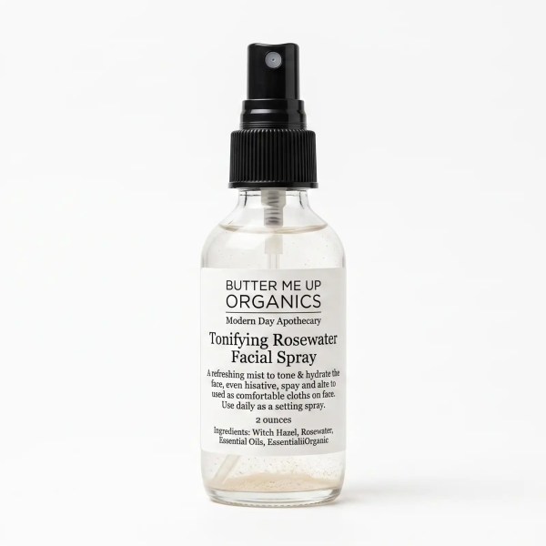 Rosewater facial mist organic toner spray bottle