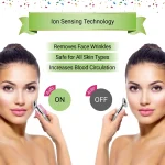 Anti-aging face massager before and after skincare results infographic