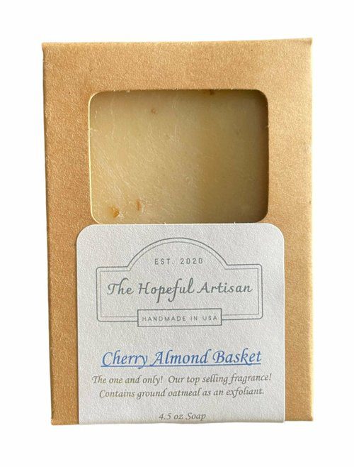 Cherry Almond Basket Soap Exfoliating, moisturizing, vegan & handmade