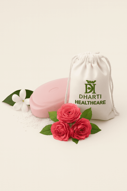 Dharti Rose Soap Bar Brightens skin naturally with herbal care Gentle, nourishing & refreshing ✨