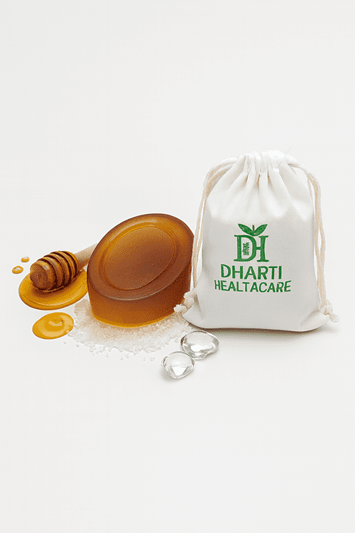 Dharti Healthcare Honey Soap with Herbal Pouch – Moisturizing, Nourishing & Gentle on Skin ✨