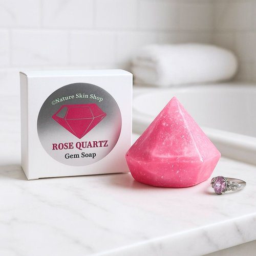 Rose Quartz Gem Soap with hidden silver ring – a magical gift 💎💍✨