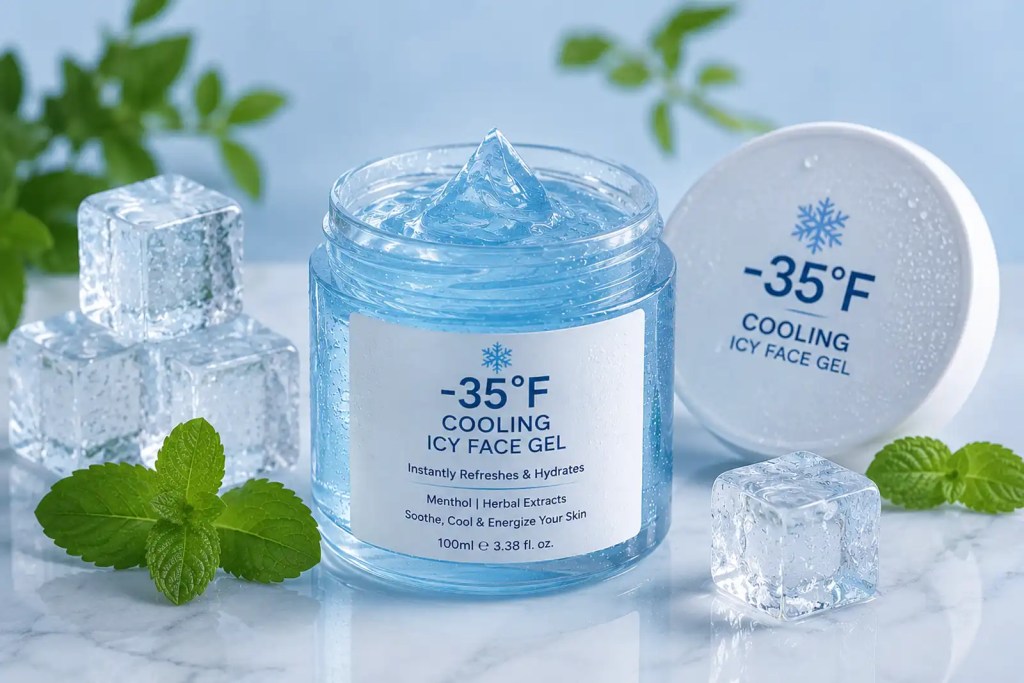 Cooling face gel skincare routine for fresh hydrated-looking skin